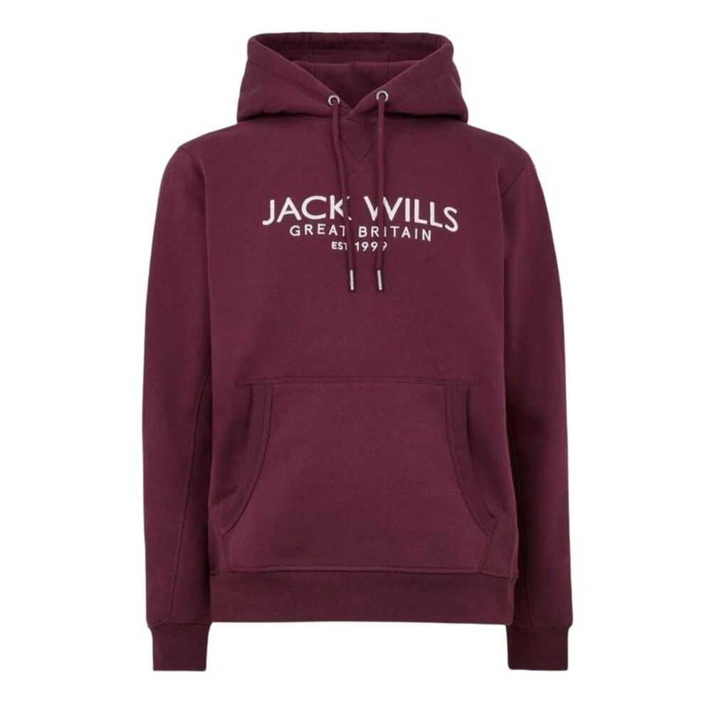 Jack Wills Mens Batsford Logo Hoodie / Fig